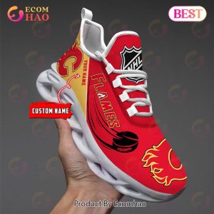 Custom Name NHL Calgary Flames Personalized Max Soul Shoes, Sneakers