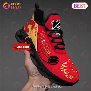 Custom Name NHL Calgary Flames Personalized Max Soul Shoes, Sneakers
