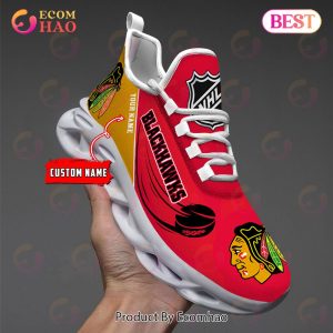 Custom Name NHL Chicago Blackhawks Personalized Max Soul Shoes, Sneakers