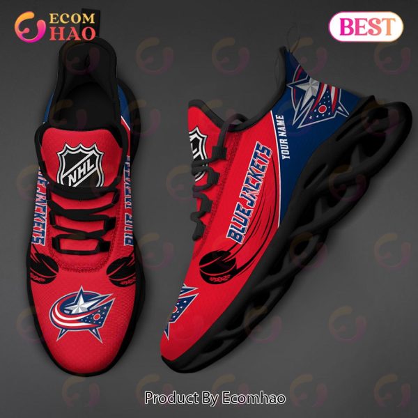Custom Name NHL Columbus Blue Jackets Personalized Max Soul Shoes, Sneakers