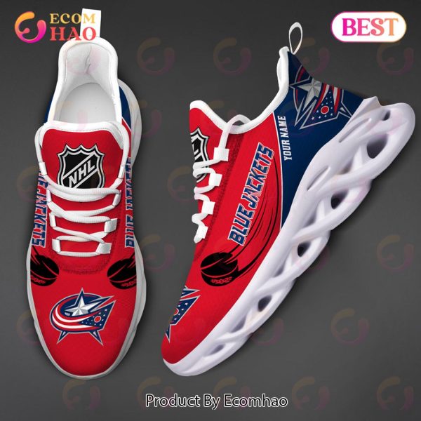 Custom Name NHL Columbus Blue Jackets Personalized Max Soul Shoes, Sneakers