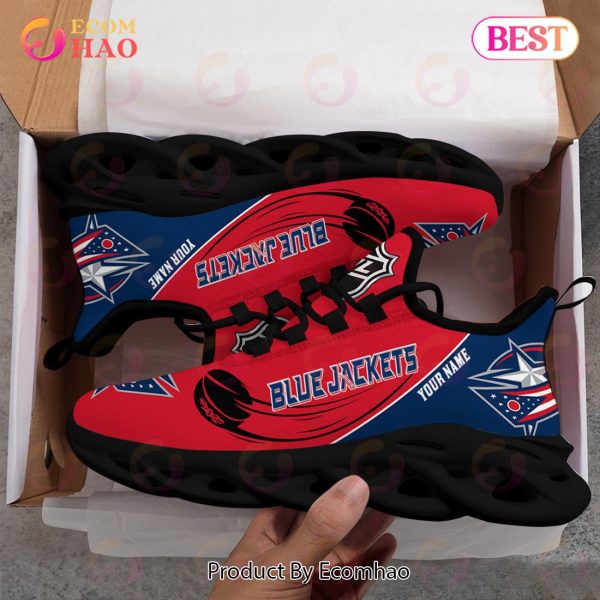Custom Name NHL Columbus Blue Jackets Personalized Max Soul Shoes, Sneakers