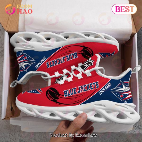 Custom Name NHL Columbus Blue Jackets Personalized Max Soul Shoes, Sneakers