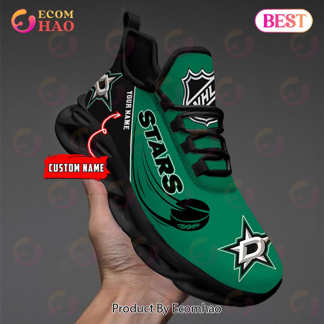 Custom Name NHL Dallas Stars  Personalized Max Soul Shoes, Sneakers