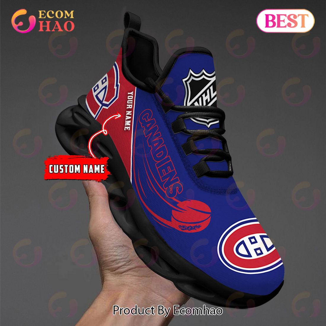 Custom Name NHL Montreal Canadiens Personalized Max Soul Shoes, Sneakers