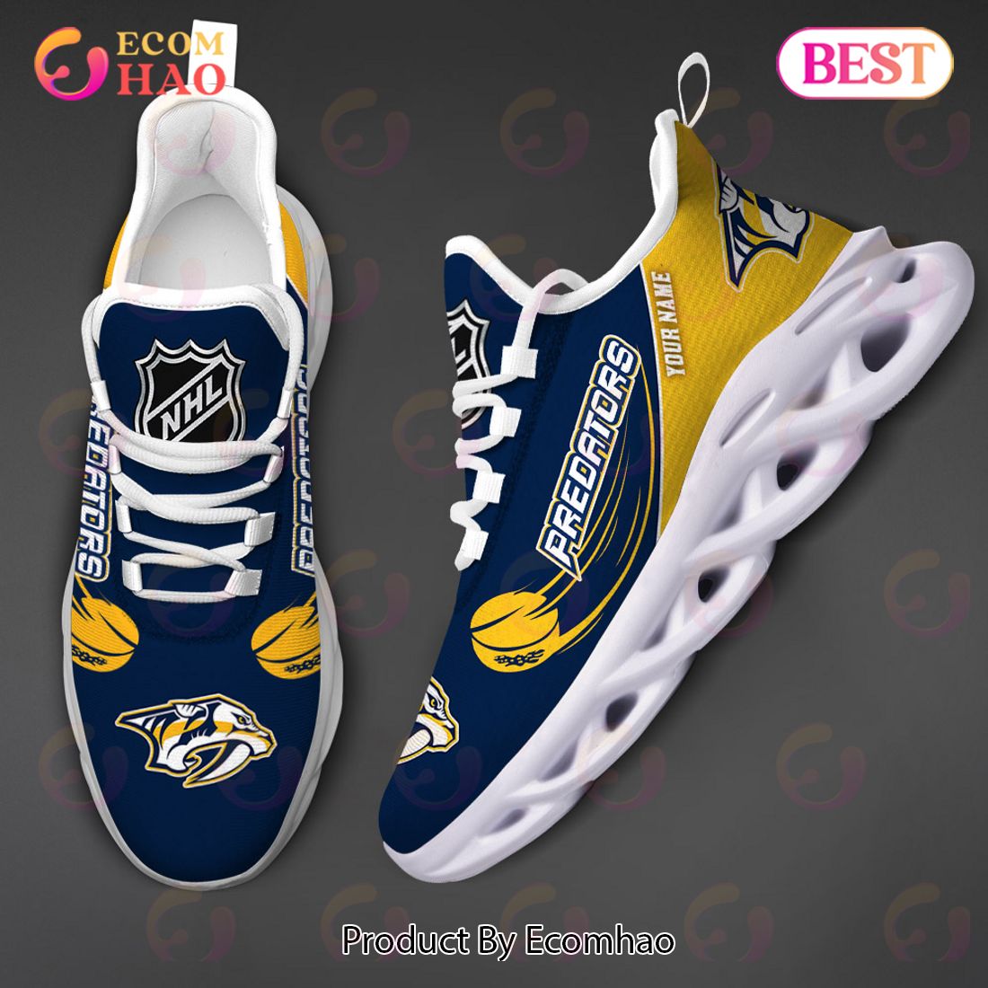 Nashville Predators Sport Shoes Custom Name NHL Max Soul Sneakers -  YesItCustom