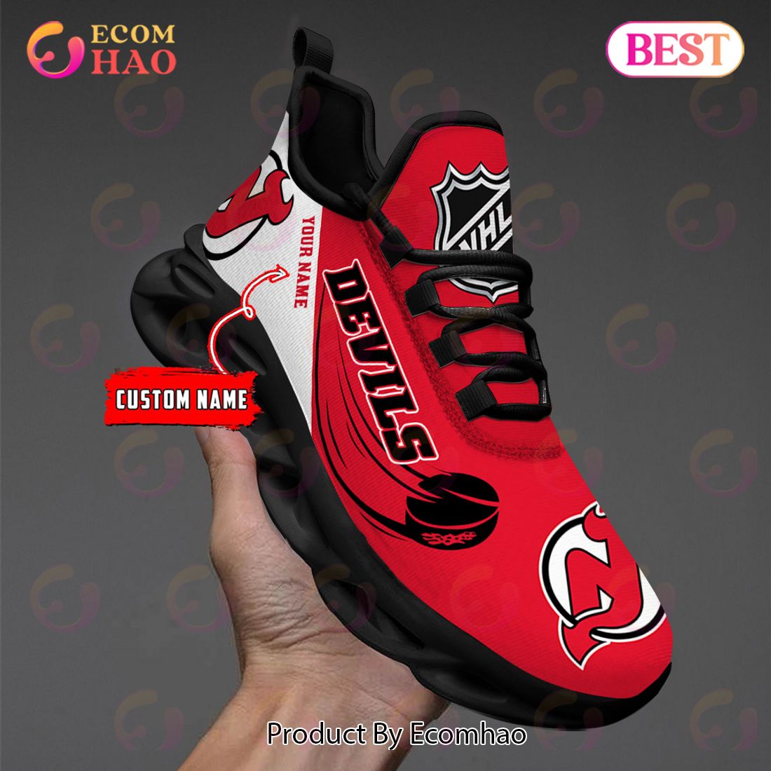 Custom Name NHL New Jersey Devils Personalized Max Soul Shoes, Sneakers