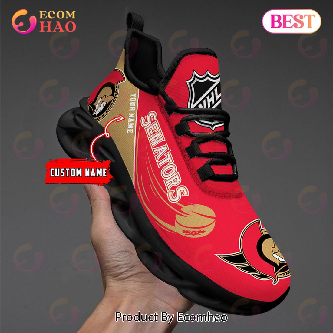 Custom Name NHL Ottawa Senators  Personalized Max Soul Shoes, Sneakers