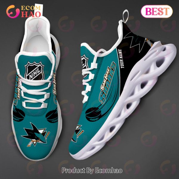 Custom Name NHL San Jose Sharks Personalized Max Soul Shoes, Sneakers
