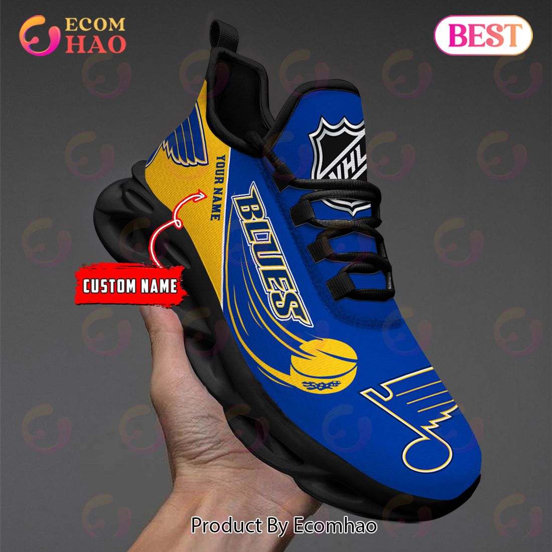 Custom Name NHL St. Louis Blues  Personalized Max Soul Shoes, Sneakers