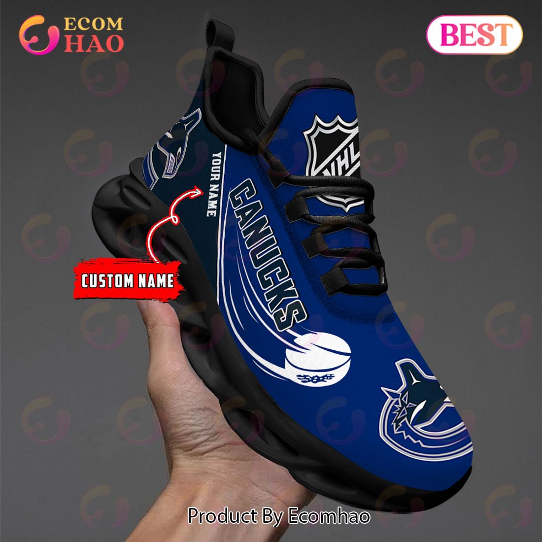 Custom Name NHL Vancouver Canucks Personalized Max Soul Shoes, Sneakers