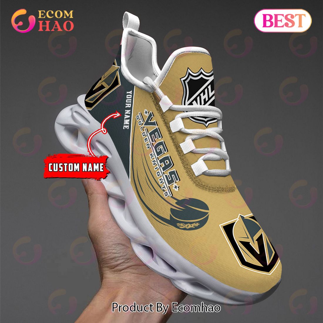 Custom Name NHL Vegas Golden Knights Personalized Max Soul Shoes, Sneakers