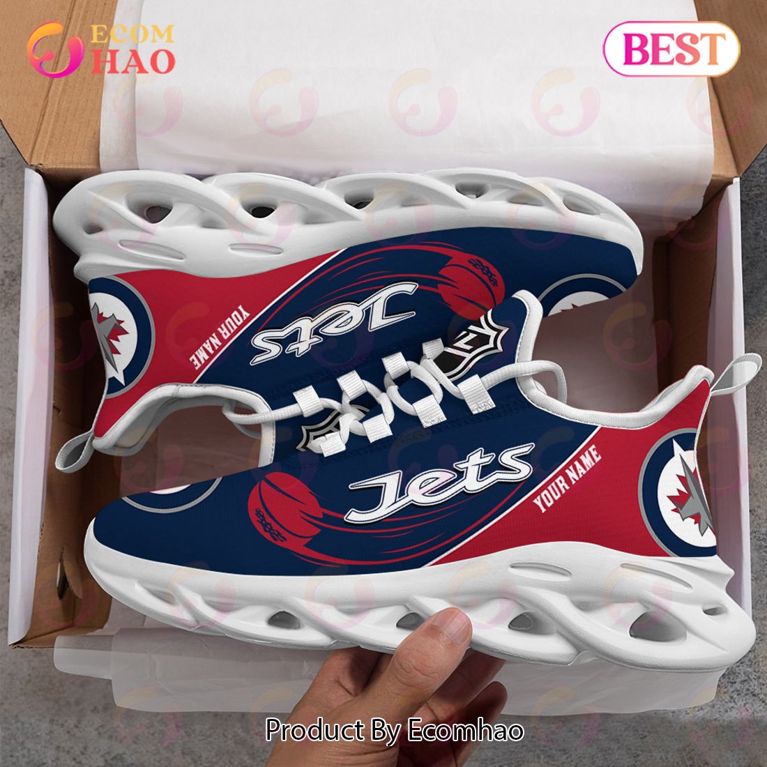 Custom Name NHL Winnipeg Jets Personalized Max Soul Shoes, Sneakers