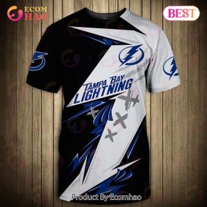SALE NHL Tampa Bay Lightning 3D T-Shirt Graffiti Short Sleeve