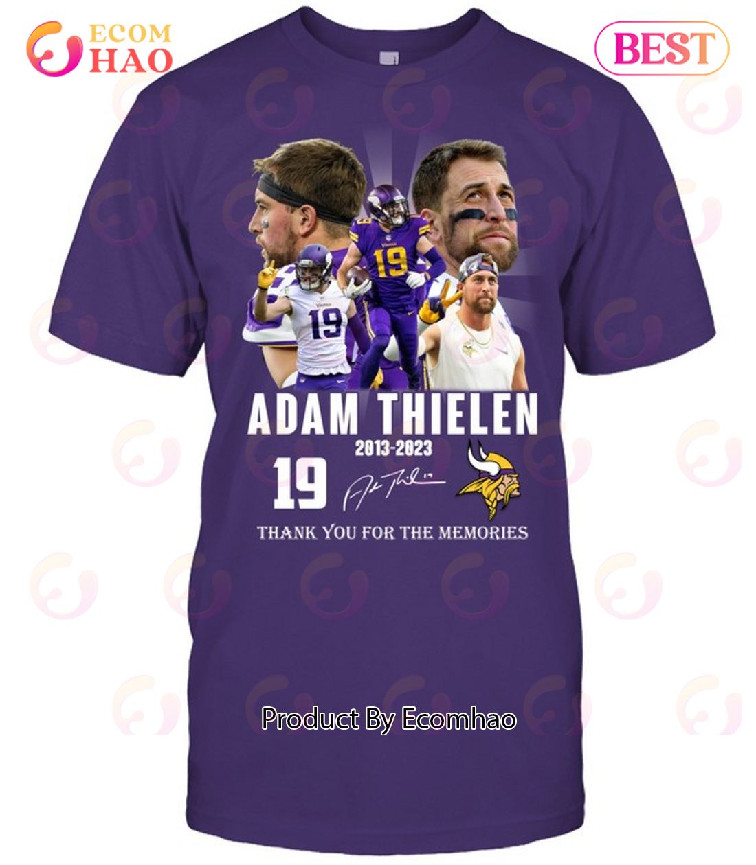 19 Adam Thielen 2013 – 2023 Thank You For The Memories T-Shirt