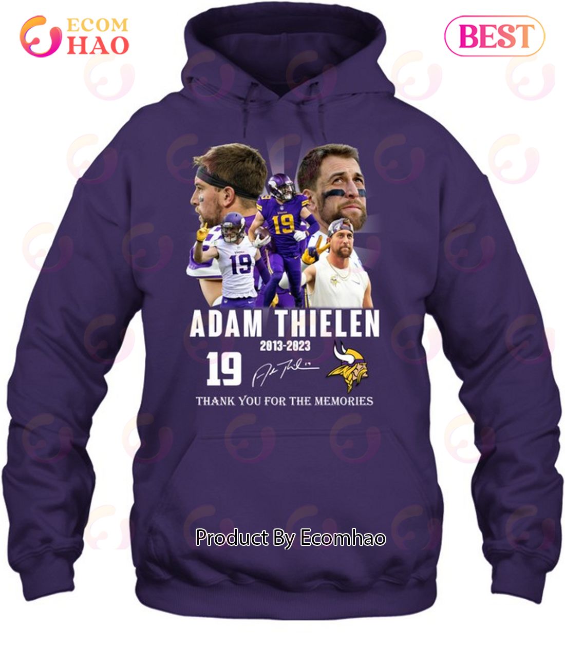 19 Adam Thielen 2013 – 2023 Thank You For The Memories T-Shirt