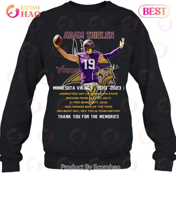 Adam Thielen Minnesota Vikings 2013 – 2023 Thank You For The Memories T-Shirt