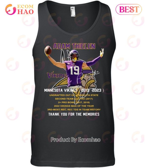 Minnesota Vikings 2013 – 2023 19 Adam Thielen Thank You For The Memories Adam Thielen T-Shirt