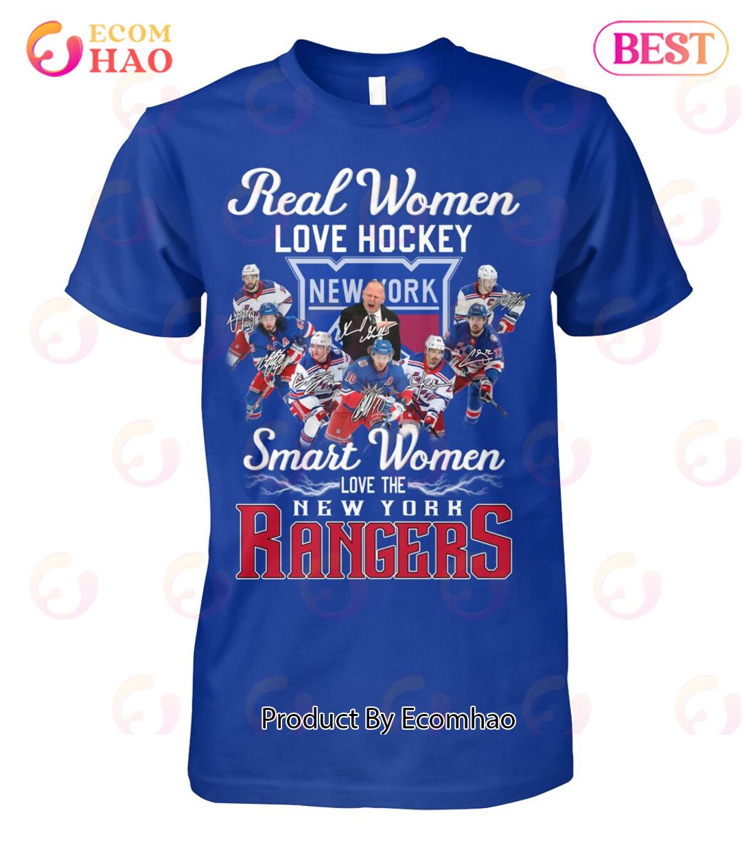 Real Women Love Hockey Smart Women Love The New York Rangers T-Shirt