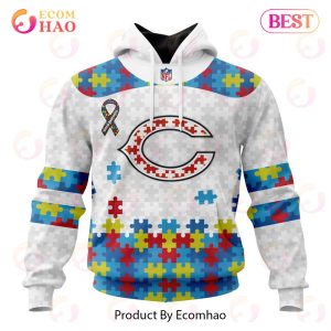 Personalized NFL Chicago Bears Special Autism Awareness Design 3D Hoodie