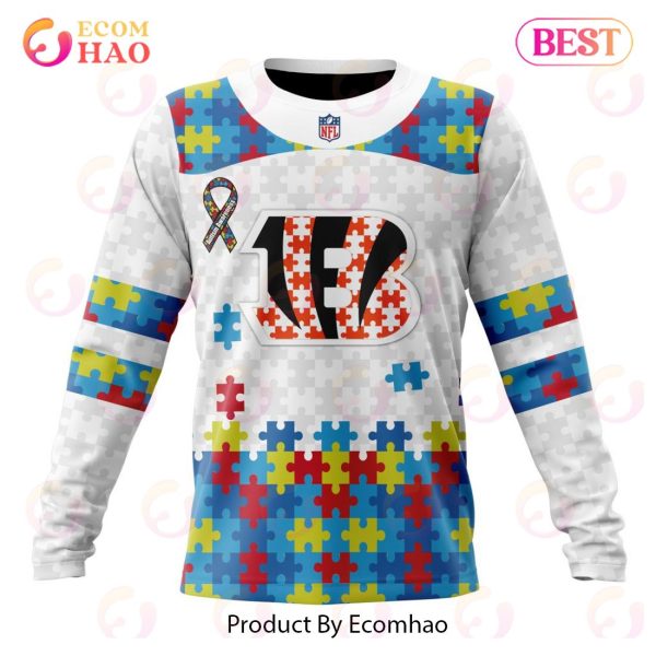 Personalized NFL Cincinnati Bengals Special Autism Awareness Design 3D Hoodie
