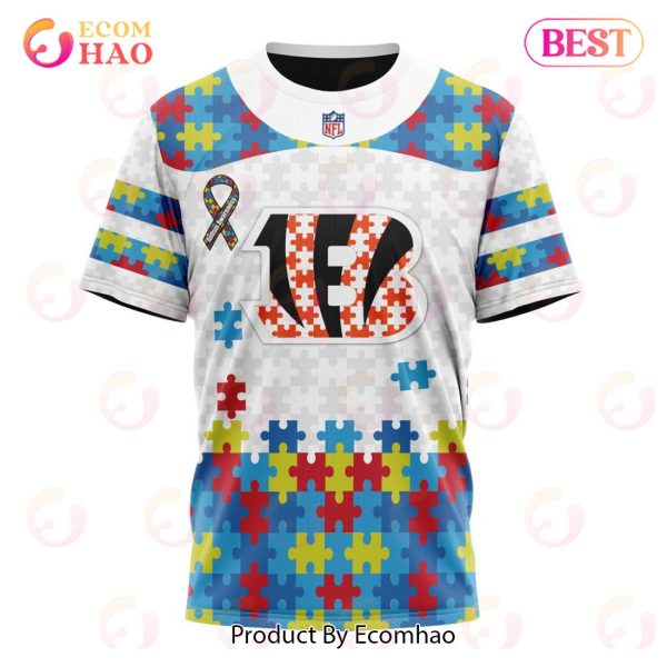 Personalized NFL Cincinnati Bengals Special Autism Awareness Design 3D Hoodie
