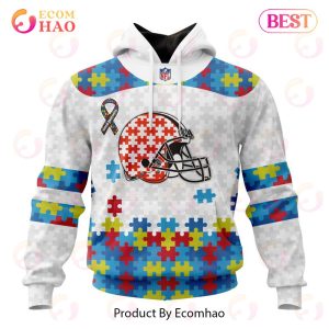 Personalized NFL Cleveland Browns Special Autism Awareness Design 3D Hoodie