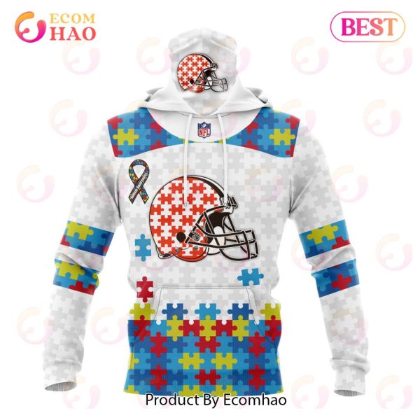Personalized NFL Cleveland Browns Special Autism Awareness Design 3D Hoodie