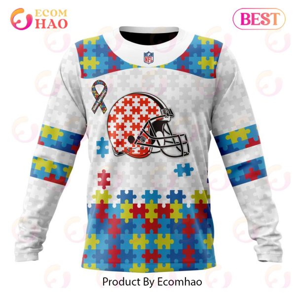 Personalized NFL Cleveland Browns Special Autism Awareness Design 3D Hoodie