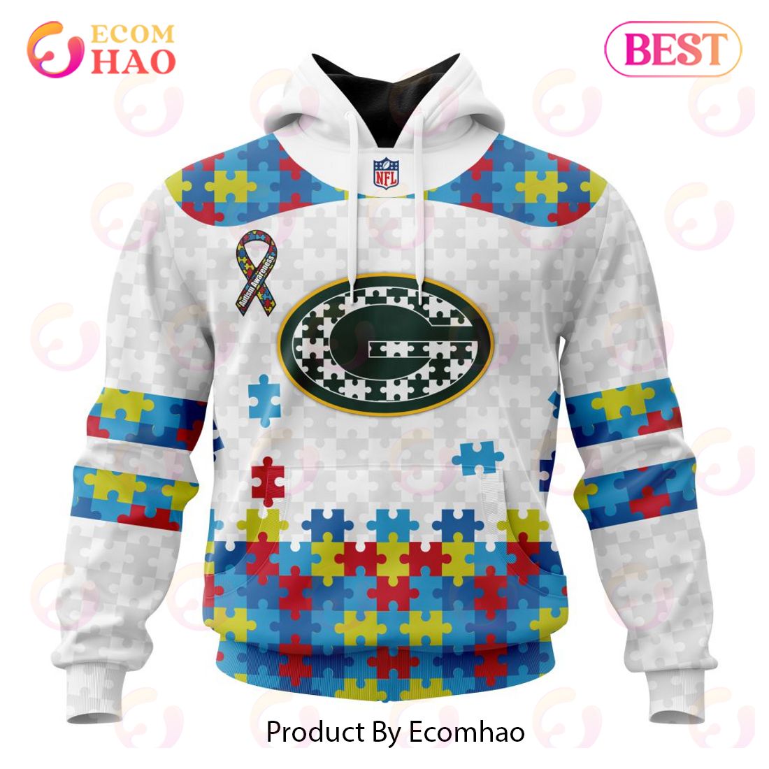 Green Bay Packers Autism Awareness Design NFL 3D shirt Hoodie Custom - Owl  Fashion Shop