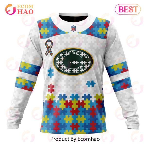 Personalized NFL Green Bay Packers Special Autism Awareness Design 3D Hoodie