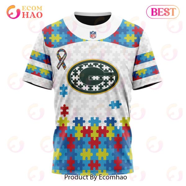 Green Bay Packers Autism Awareness Design NFL 3D shirt Hoodie Custom - Owl  Fashion Shop