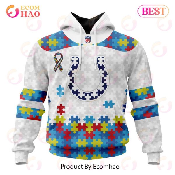 Personalized NFL Indianapolis Colts Special Autism Awareness Design 3D Hoodie