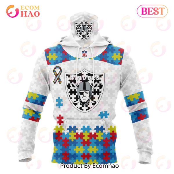 Personalized NFL Las Vegas Raiders Special Autism Awareness Design 3D Hoodie