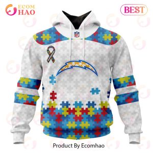 Personalized NFL Los Angeles Chargers Special Autism Awareness Design 3D Hoodie