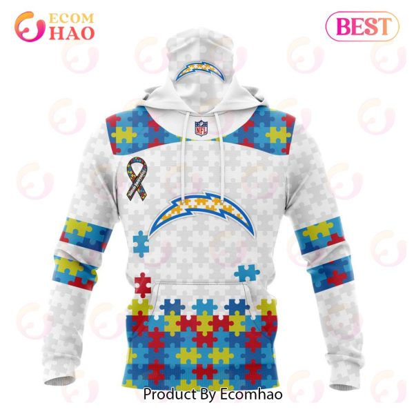 Personalized NFL Los Angeles Chargers Special Autism Awareness Design 3D Hoodie