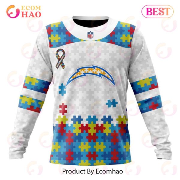 Personalized NFL Los Angeles Chargers Special Autism Awareness Design 3D Hoodie