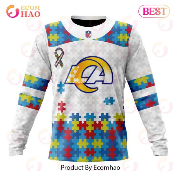 Personalized NFL Los Angeles Rams Special Autism Awareness Design 3D Hoodie
