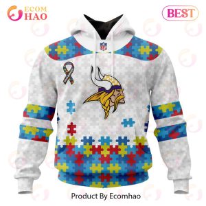 Personalized NFL Minnesota Vikings Special Autism Awareness Design 3D Hoodie