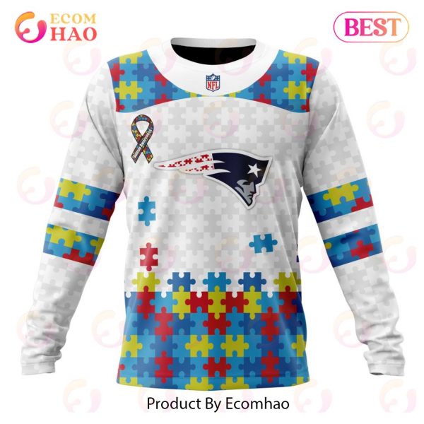 Personalized NFL New England Patriots Special Autism Awareness Design 3D Hoodie