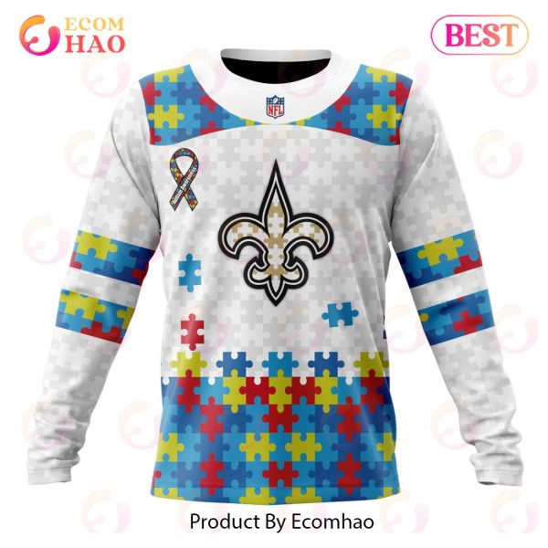 Personalized NFL New Orleans Saints Special Autism Awareness Design 3D Hoodie