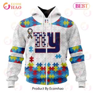 Personalized NFL New York Giants Special Autism Awareness Design 3D Hoodie