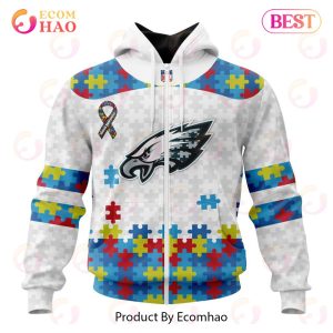 Personalized NFL Philadelphia Eagles Special Autism Awareness Design 3D Hoodie