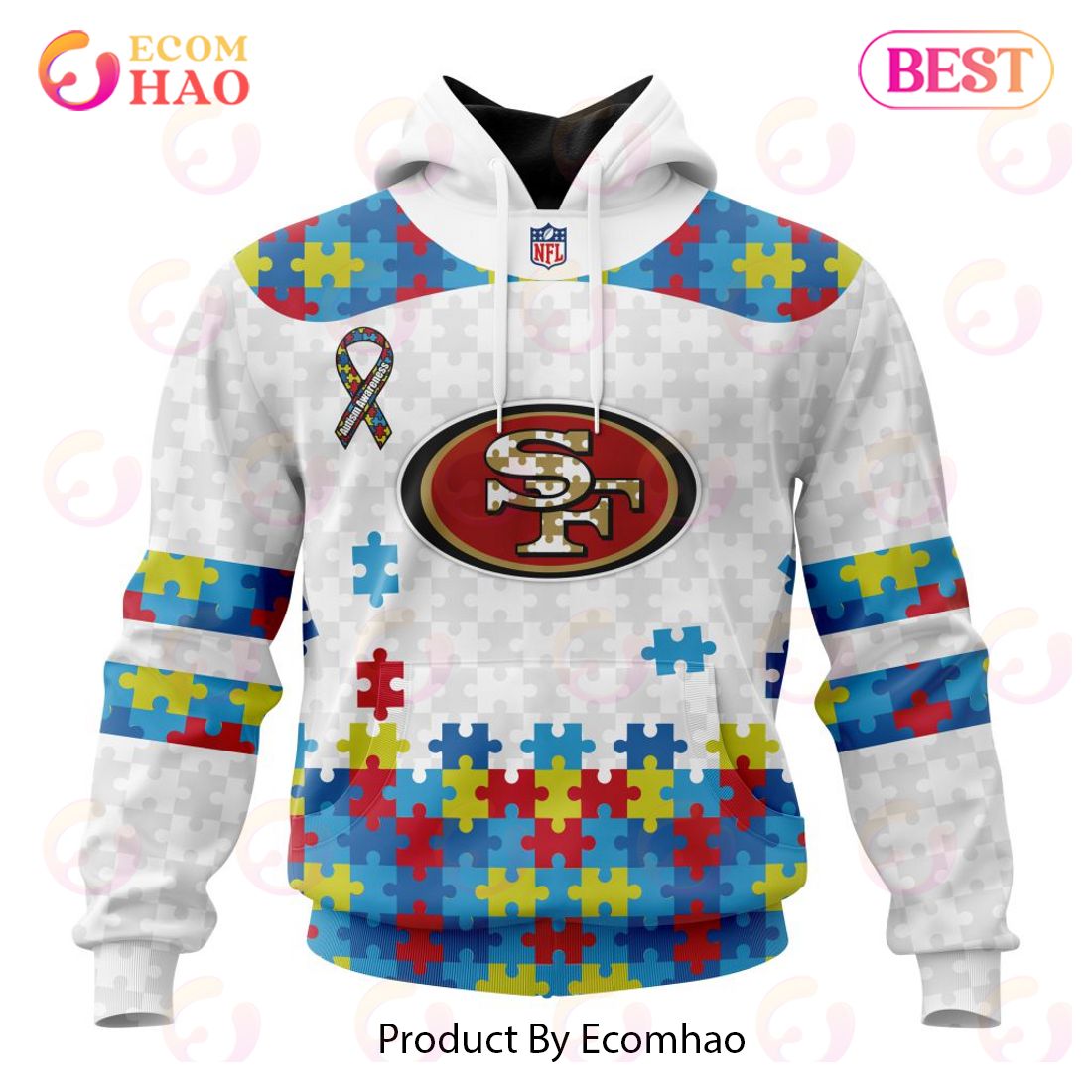 Personalized NFL New York Jets Special Autism Awareness Design 3D Hoodie