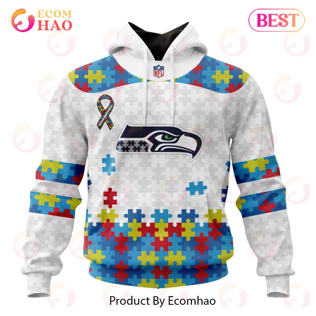 NFL Seattle Seahawks Skull Flower Ugly Christmas Fleece Sweater –