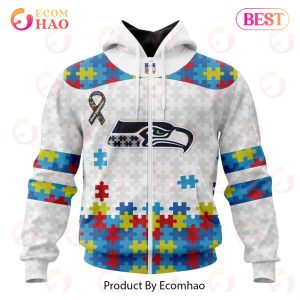 Personalized NFL Seattle Seahawks Special Autism Awareness Design 3D Hoodie