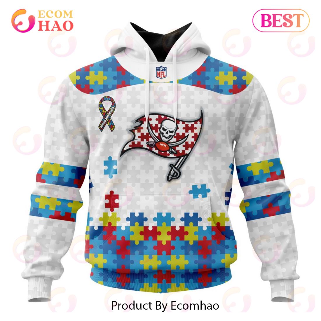 Personalized NFL Washington Commanders Special Autism Awareness Design 3D Hoodie