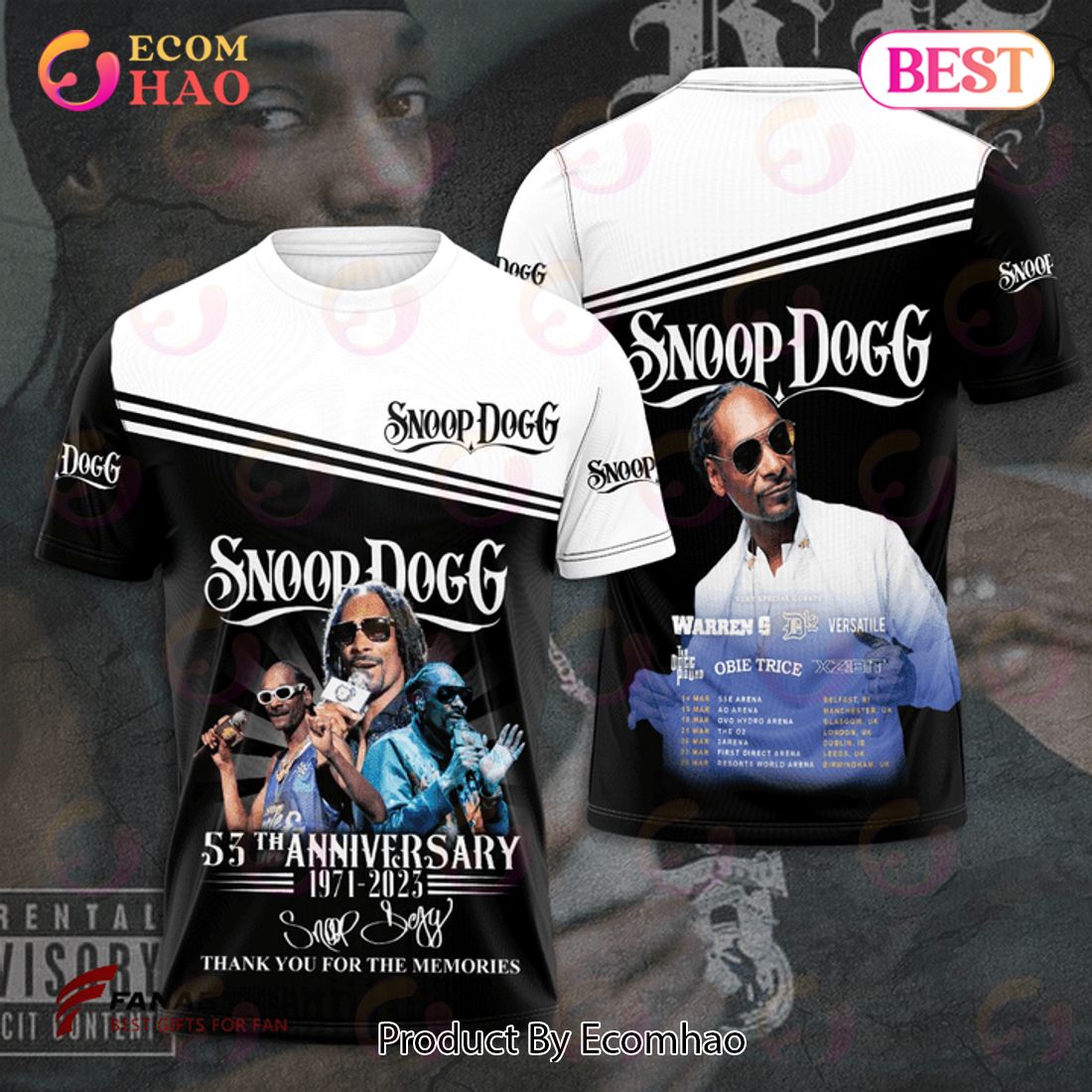 Snoop Dogg 53th Anniversary 1971 – 2023 Thank You For The Memories 3D Hoodie