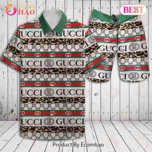 Designer Gucci Hawaiian Shirt and Shorts – Leopard Skin Print Edition