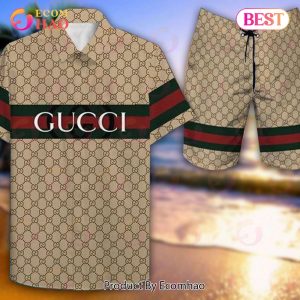 Gucci Logo Pattern GC Hawaiian Shirt & Shorts